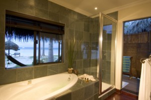 Standard Bathroom at Matemo Island Resort Standard Bathroom at Matemo Island Resort